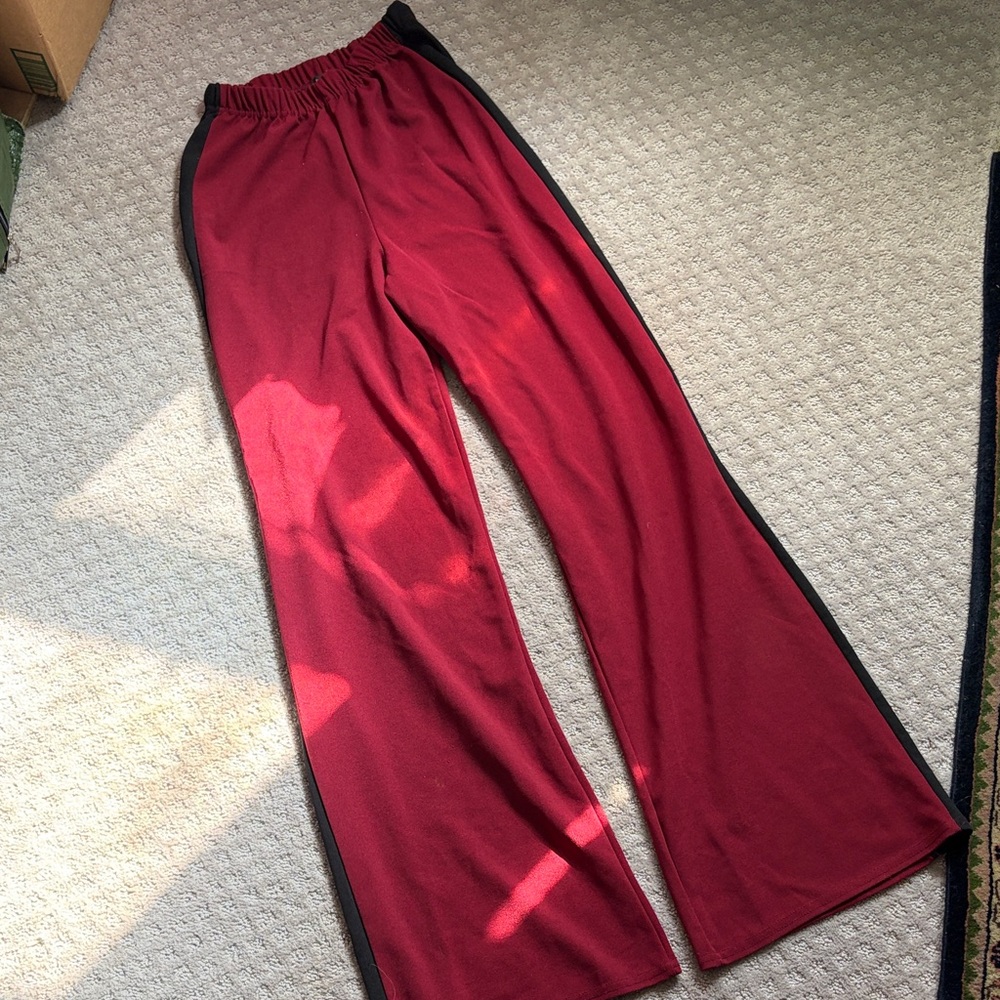 Boohoo Burgundy Elastic Waist Pants